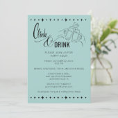 Cooler Clink & Drink Happy Hour Einladung (Stehend Vorderseite)