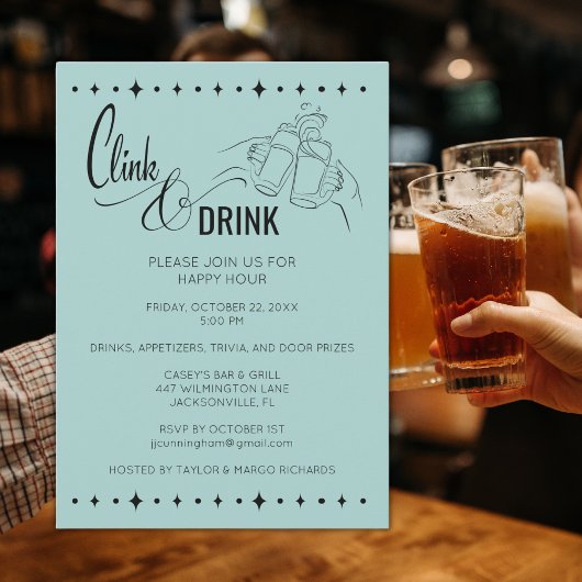 Cooler Clink & Drink Happy Hour Einladung