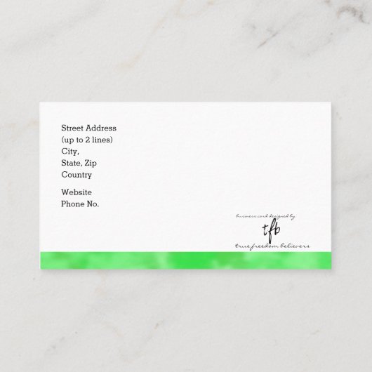 Cooler Clover Patch Logo Std. Personalisiert Visitenkarte (Rückseite)