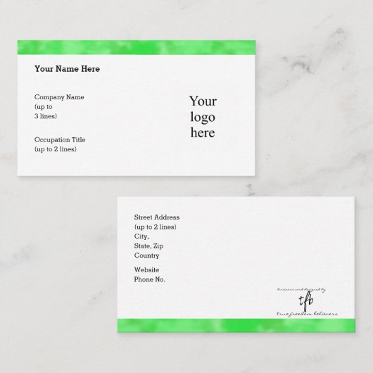 Cooler Clover Patch Logo Std. Personalisiert Visitenkarte (Vorne/Hinten)