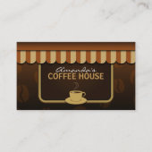 Cooler Coffee Shop Brown und Beige Café - Front Visitenkarte (Vorderseite)