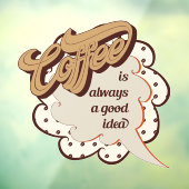 cooler Coffee Shop Wort Art Fensterheber Fensteraufkleber (Blatt 3)