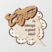 cooler Coffee Shop Wort Art Fensterheber Fensteraufkleber (Blatt)