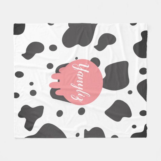 Cooler Cohutdruck Name Mit Monogramm Fleecedecke (Vorderseite (Horizontal))