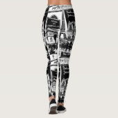 Cooler Collagen-Foto-Illustrations-Paris-Anblick Leggings (Rückseite)