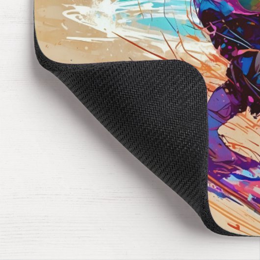 Cooler Comiczeichner mit abstraktem Anime weckte B Mousepad (Ecke)