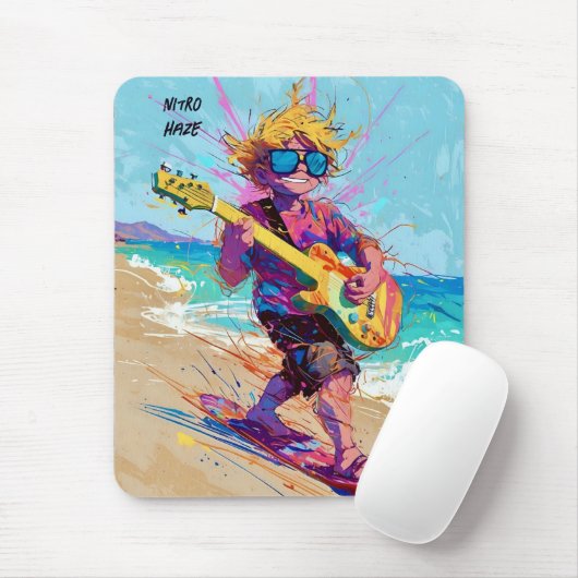 Cooler Comiczeichner mit abstraktem Anime weckte B Mousepad (Mit Mouse)