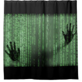 Cooler Computercode Hacker Abstrakte Surreal Art Duschvorhang (Vorderseite)