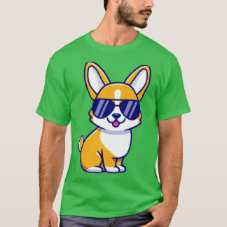 Cooler Corgi Hund mit Brille T-Shirt