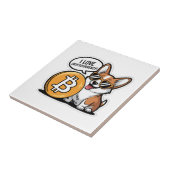 Cooler Corgi liebt Kryptowährung Fliese (Seite)
