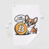 Cooler Corgi liebt Kryptowährung Golfhandtuch (Insitu)