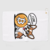 Cooler Corgi liebt Kryptowährung Golfhandtuch (Horizontal)