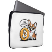 Cooler Corgi liebt Kryptowährung Laptopschutzhülle (Vorne Rechts)
