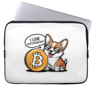 Cooler Corgi liebt Kryptowährung Laptopschutzhülle