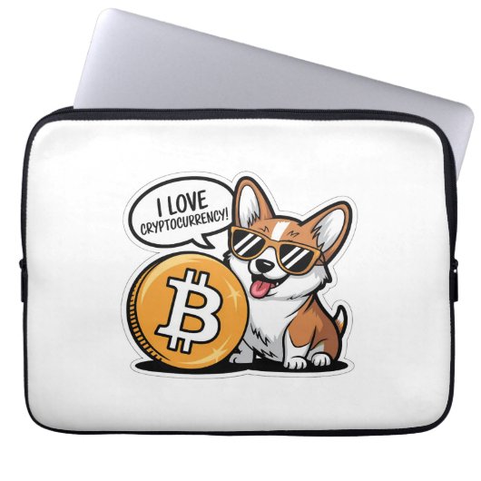 Cooler Corgi liebt Kryptowährung Laptopschutzhülle (Vorderseite)
