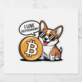 Cooler Corgi liebt Kryptowährung Schaumweinetikett (Einzelnes Label)