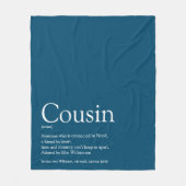 Cooler Cousin Definition Moderner Blauer Spaß Fleecedecke (Vorderseite)