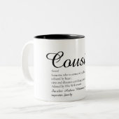 Cooler Cousin für Schwarz und Weiß Zweifarbige Tasse (Vorderseite Links)