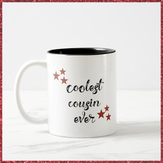 Cooler Cousin je Schwarz und Rot Zweifarbige Tasse