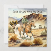 cooler Cowboy liebt Western Party Einladung (Vorderseite)