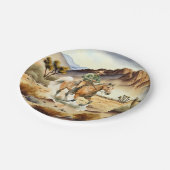 cooler Cowboy liebt Western Party Pappteller (Schrägansicht)