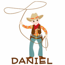 Cooler Cowboy mit Glass-Kindergeburtstag-Party Freistehende Fotoskulptur