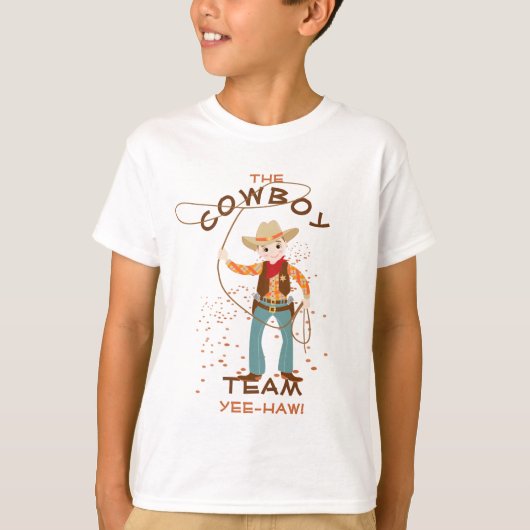 Cooler Cowboy mit Glass-Kindergeburtstag-Party T-Shirt (Vorderseite)
