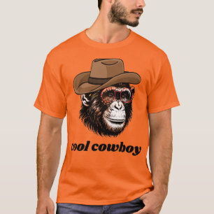 Cooler Cowboy-Schimpanse – Lustiger Western-Affe T-Shirt
