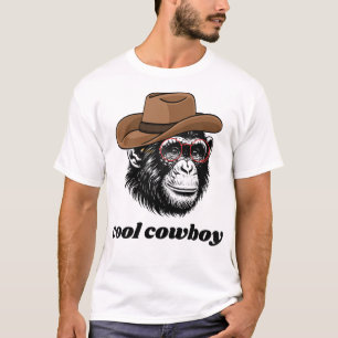 Cooler Cowboy-Schimpanse – Lustiger Western-Affe T-Shirt