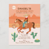 Cooler Cowboy und Pferd Geburtstagsparty Einladungspostkarte (Vorderseite)