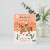 Cooler Cowboy und Pferd Geburtstagsparty Postkarte (Stehend Vorderseite)