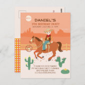 Cooler Cowboy und Pferd Geburtstagsparty Postkarte (Vorne/Hinten)