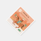 Cooler Cowboy und Pferd Geburtstagsparty Serviette (Ecke)