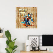 Cooler Cowboy Western Imitat Poster (Heimbüro)