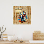 Cooler Cowboy Western Imitat Poster (Küche)