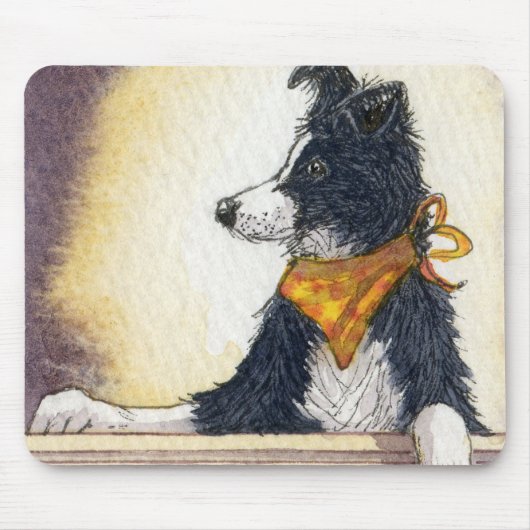 Cooler Cowboycollie behält sorgfältig ein Auge… Mousepad (Vorne)