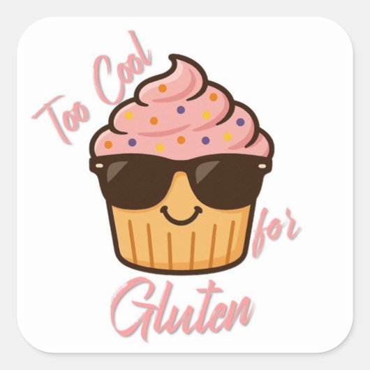 Cooler Cupcake Quadratischer Aufkleber (Vorderseite)