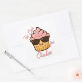 Cooler Cupcake Quadratischer Aufkleber (Umschlag)