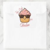 Cooler Cupcake Quadratischer Aufkleber (Tasche)