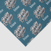 cooler cyan glücklicher Geburtstag elegant und lux Seidenpapier (Ausschnitt)