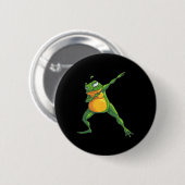 Cooler Dabbing Frog Funny Angesagt-hop Tadpole Tan Button (Vorne & Hinten)