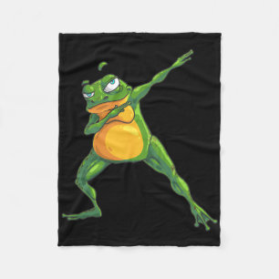 Cooler Dabbing Frog Funny Angesagt-hop Tadpole Tan Fleecedecke
