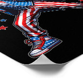 Cooler Dabbing Junge 4. Juli American Flag USA Jun Poster (Ecke)