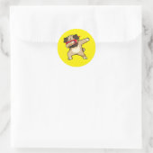 Cooler Dabbing Mops Dog Dance Runder Aufkleber (Tasche)