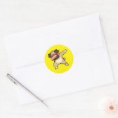 Cooler Dabbing Mops Dog Dance Runder Aufkleber (Umschlag)