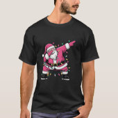 Cooler Dabbing Weihnachtsmann Rosa Weihnachtsbeleu T-Shirt (Vorderseite)