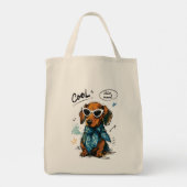 Cooler Dachshund mit Sonnenbrille im Chill-Modus Tragetasche (Rückseite)