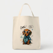 Cooler Dachshund mit Sonnenbrille im Chill-Modus Tragetasche (Vorne)