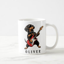 Cooler Dackel Rockt auf E-Gitarre