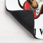 Cooler Dackel Rockt auf E-Gitarre Mousepad (Ecke)